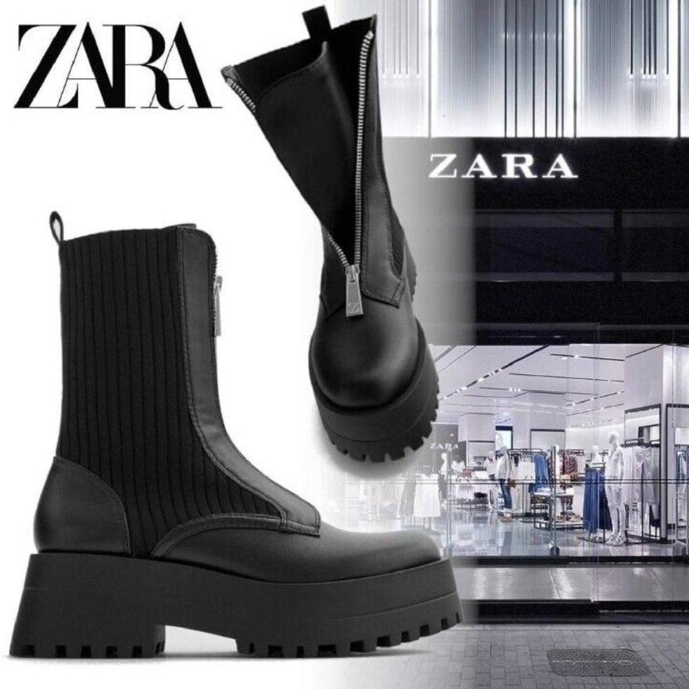 Zara Sock Zip Ankle Boots